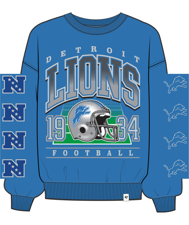 Lions 2025 '47 Brand Women's Go Big Oversized Crewneck