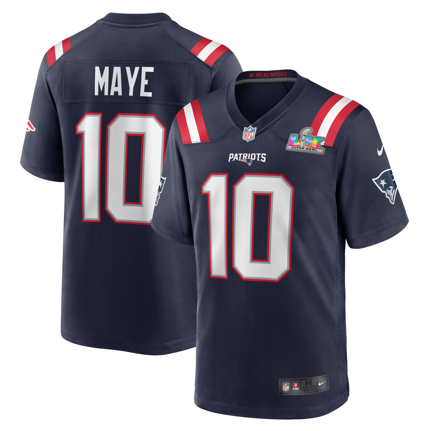 Drake Maye Super Bowl LX (60) Game Jersey