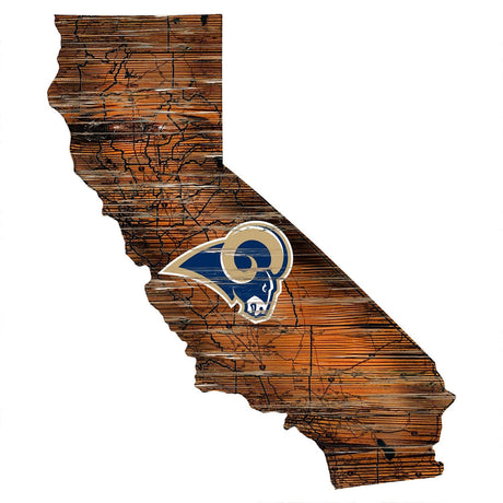 Rams Distressed State Sign With Team Logo