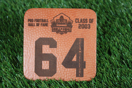 Joe DeLamielleure #64 Leather Player Coaster