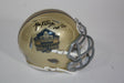 Luke Kuechly Autographed Hall of Fame Gold Mini Helmet with HOF Inscription