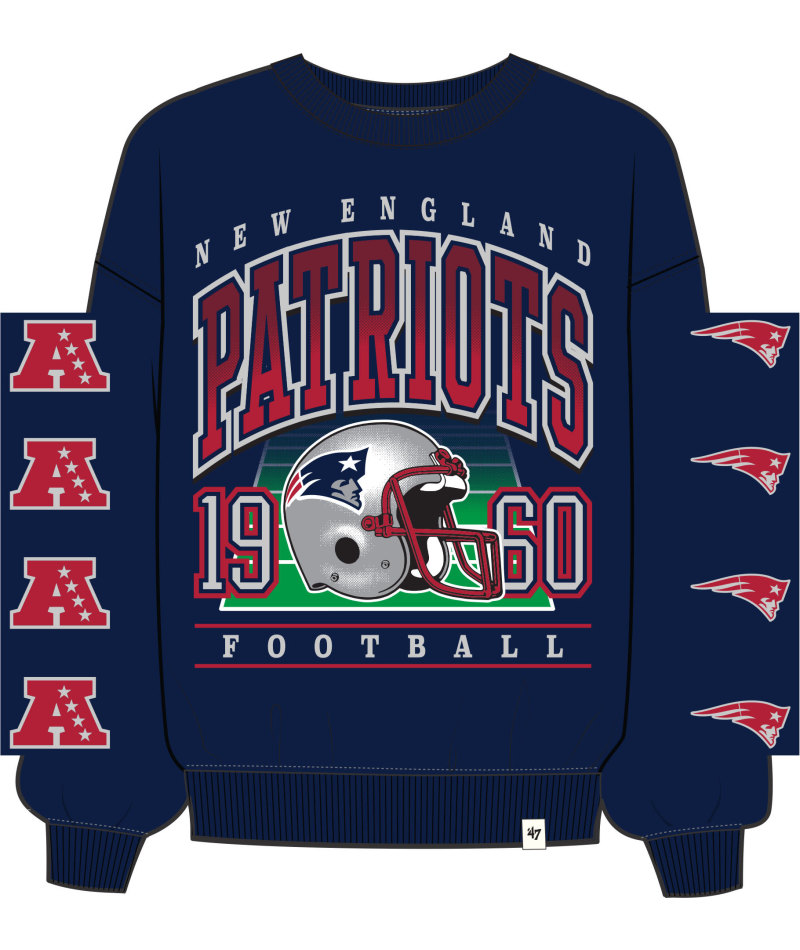 Patriots 2025 '47 Brand Women's Go Big Oversized Crewneck