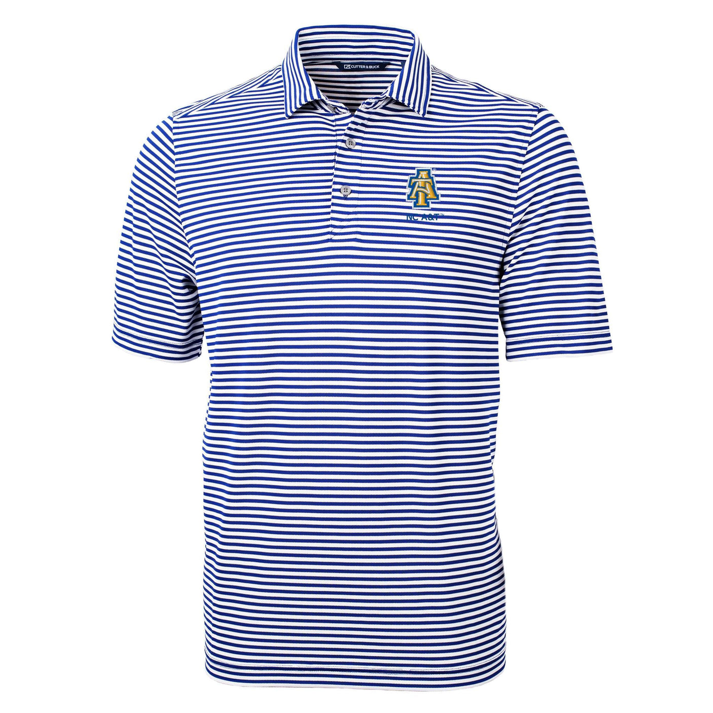 HBCU Team Cutter & Buck Men's Virtue Recycled Stripe Featherlight Pique Polo