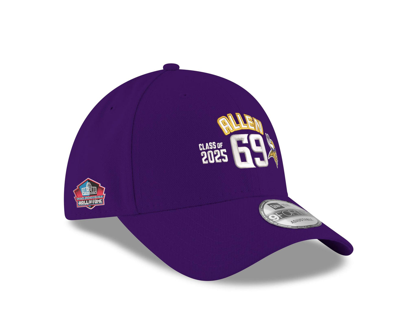 Vikings Jared Allen Class of 2025 New Era 9FORTY Name and Number Hat