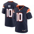 Broncos Bo Nix Men's Alternate Navy Nike Game Jersey