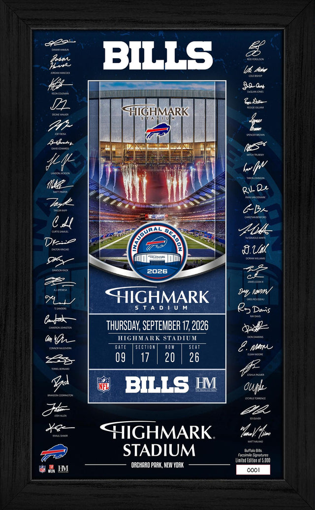Bills Highmark Stadium Inaugural Home Game Signature Ticket Frame Pro Football Hall of Fame