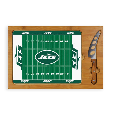 Jets Icon Glass Top Cutting Board & Knife Set by Picnic Time Pro Football Hall of Fame