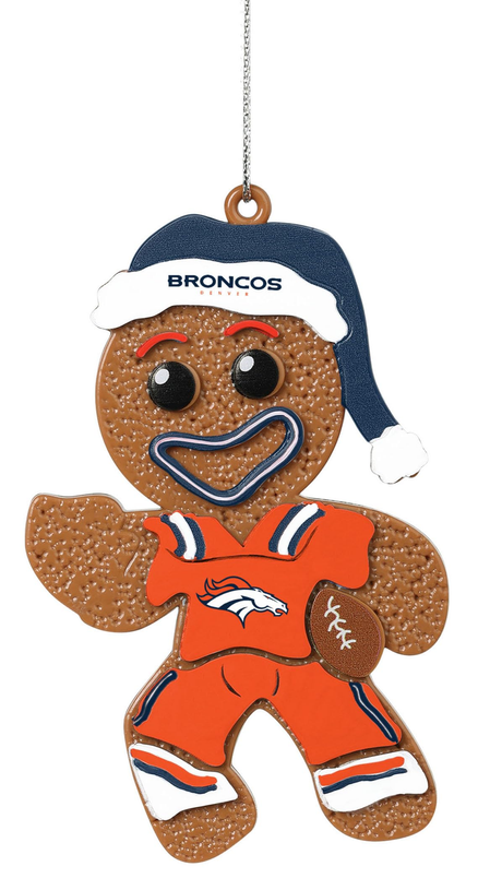 Broncos Gingerbread Man in Uniform Ornament