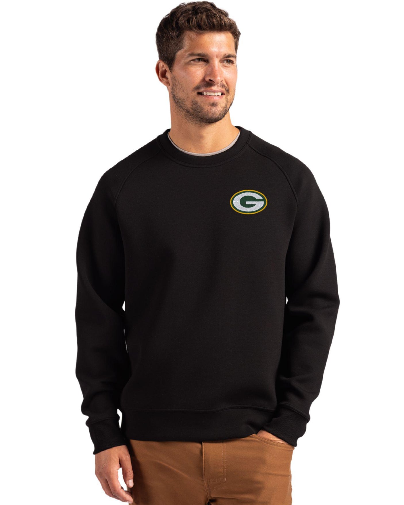 Packers Cutter & Buck Men's Roam Eco Crew Neck Pullover