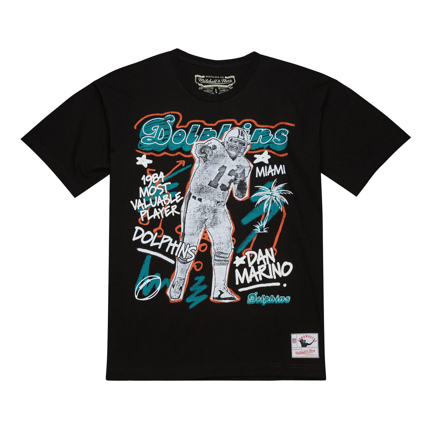 Dolphins Dan Marino Mitchell & Ness Men's Chalked Up T-Shirt