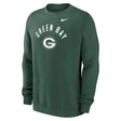 Packers 2026 Nike Men's Club Fleece Pullover Crewneck Pro Football Hall of Fame