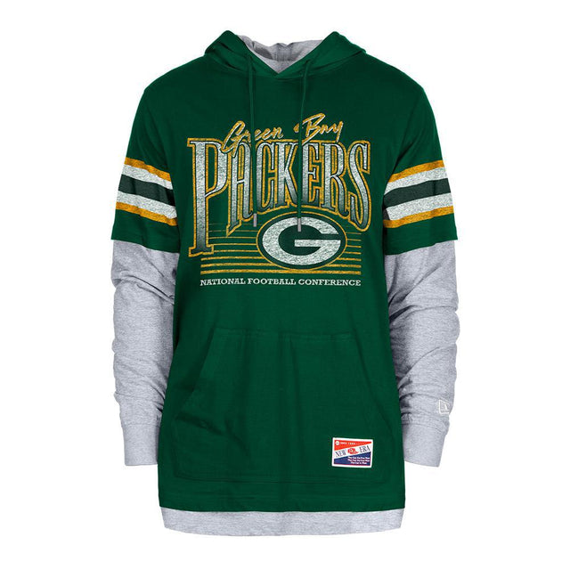 Packers 2024 New Era Men's Throwback Long Sleeve Hood