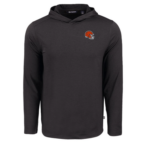 Browns Cutter and Buck Men's Black Coastline Epic Comfort Eco Hooded Shirt