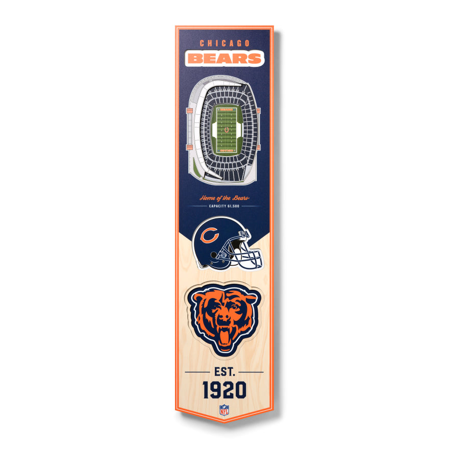 Bears 8" x 32" 3D Stadiumview Banner