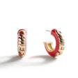 Chiefs Puffy Enamel Hoop Earrings