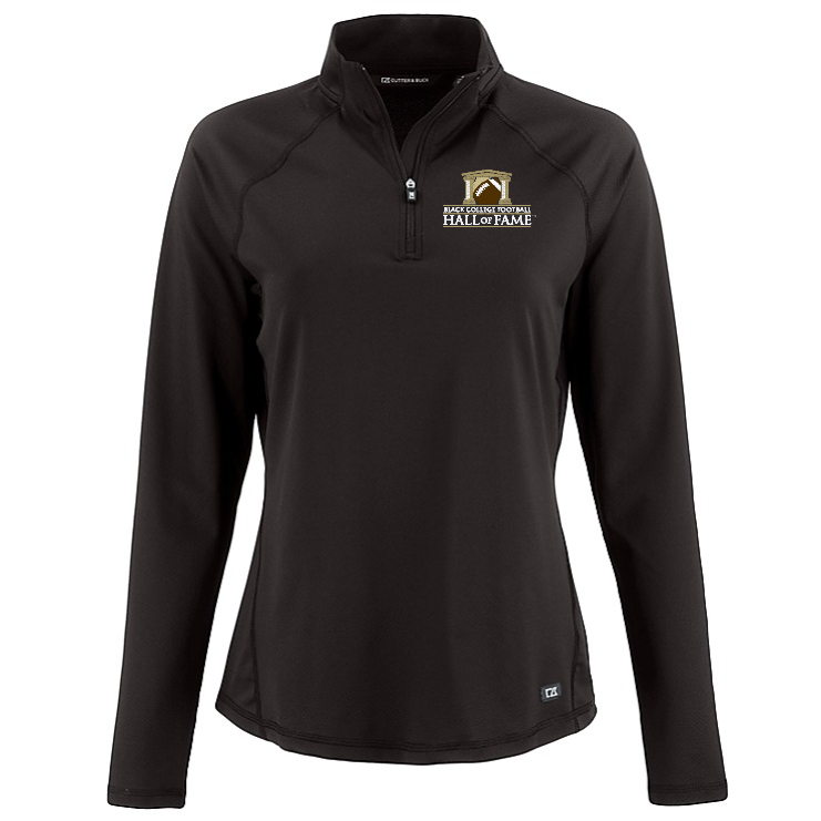 Black College Football Hall of Fame Cutter & Buck Women's Prospect Recycled Featherlight Stretch 1/4 Zip