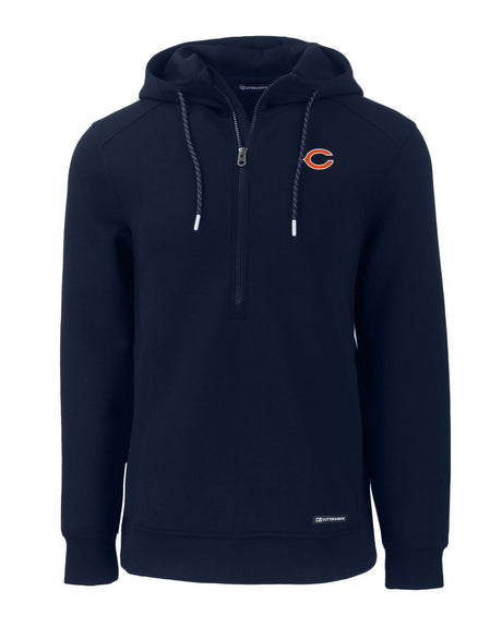 Bears Cutter and Buck Men's Navy Roam Eco Half Zip Hooded Pullover