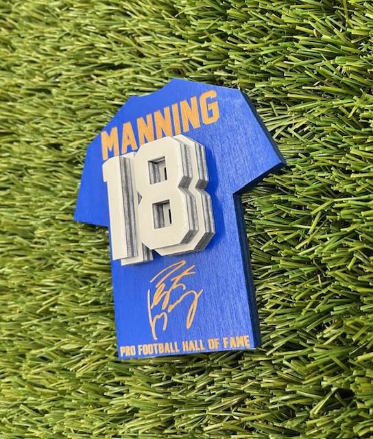 Peyton Manning Wood Jersey Jumbo Magnet