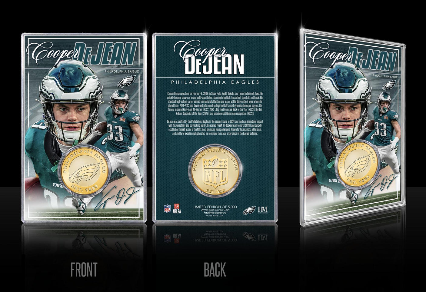 Eagles Cooper DeJean Bronze Coin Card