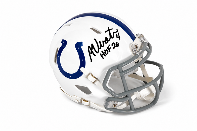 Adam Vinatieri Autographed Colts Mini Helmet with HOF Inscription
