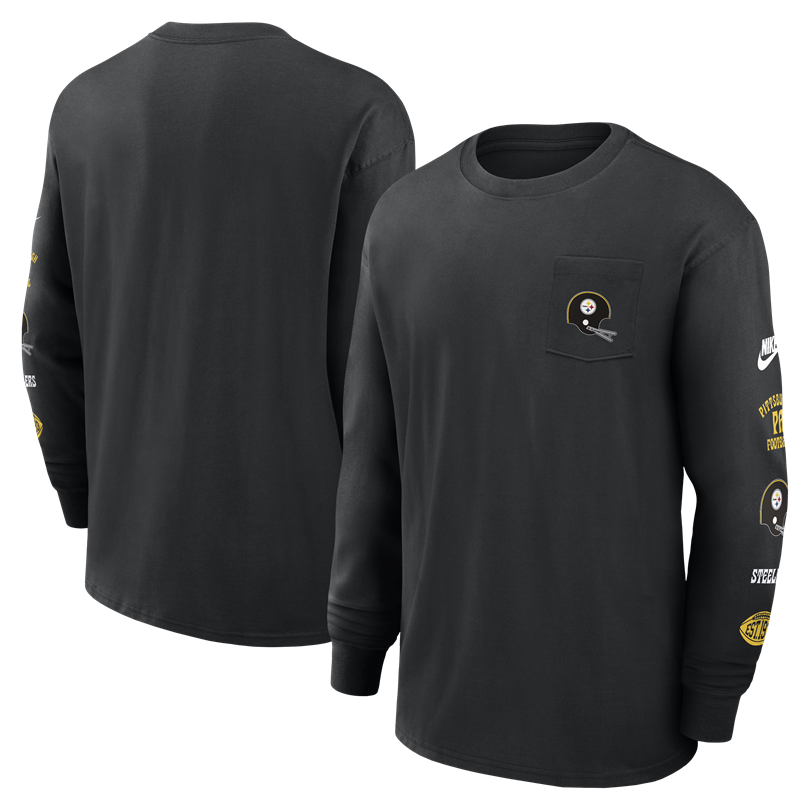 Steelers Men s Nike Heavy Max Pocket Long Sleeve T Shirt
