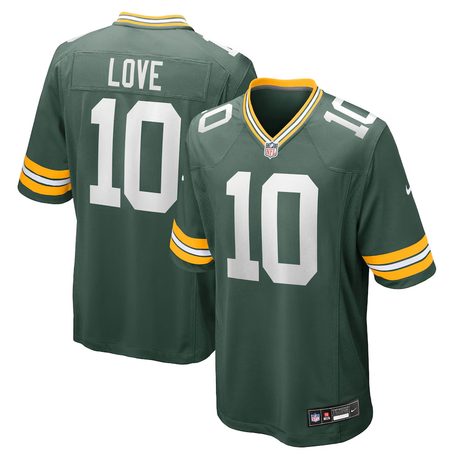 Packers Jordan Love Nike Men's Green Game Jersey
