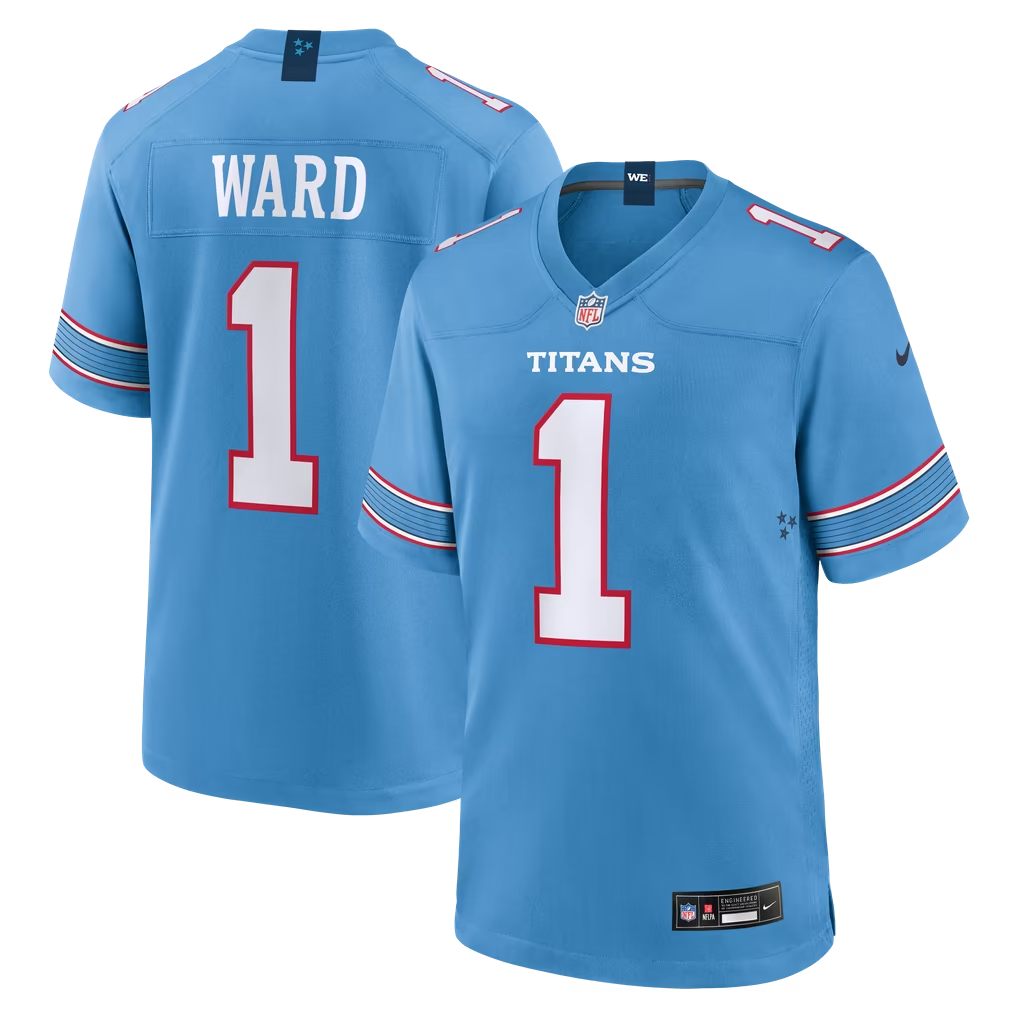 Titans Cam Ward 2026 Nike Men's Home Game Jersey Pro Football Hall of Fame