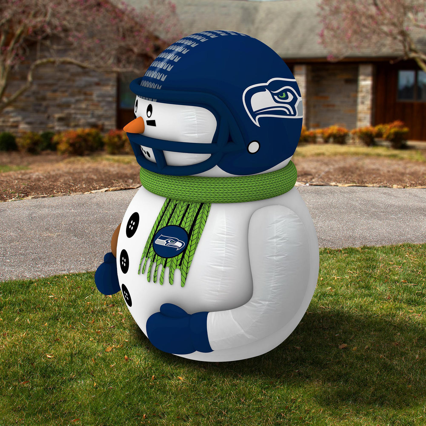 Seahawks Team Pride Inflatable Snowman Player