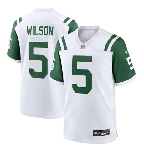 Jets Garrett Wilson Men's White Alternate Nike Game Jersey