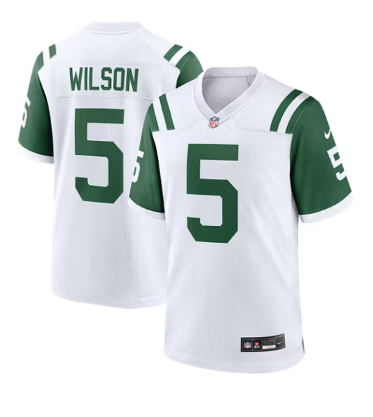Jets Garrett Wilson Men's White Alternate Nike Game Jersey