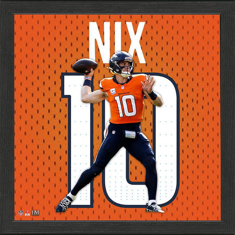 Broncos Bo Nix NFL Impact Jersey Frame