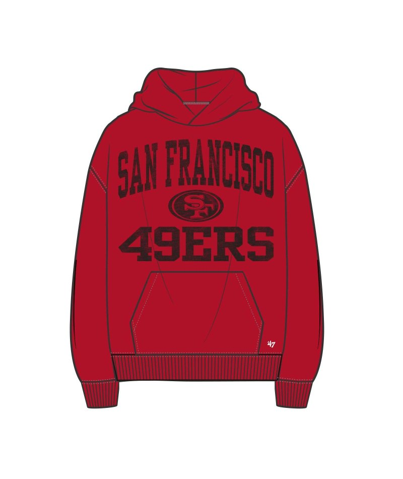 49ers 2026 '47 Brand Men's Stack Arched Hoodie Pro Football Hall of Fame
