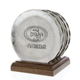 San Francisco 49ers 4-Piece Aluminum Coaster Set with Caddy