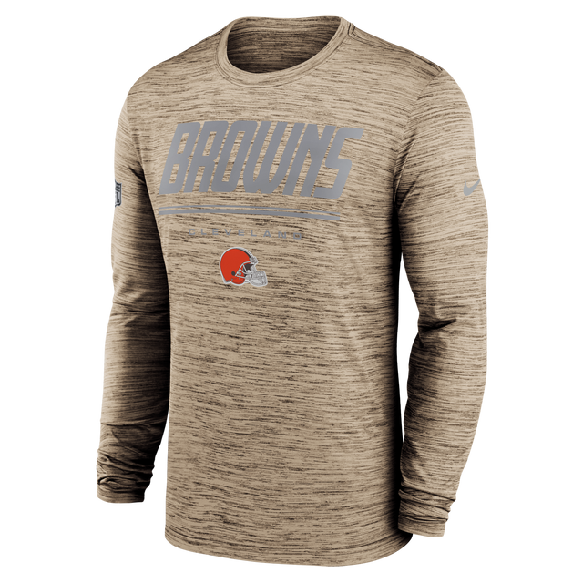 Browns 2026 Nike Men's Team Issue Velocity Long Sleeve T-Shirt Pro Football Hall of Fame