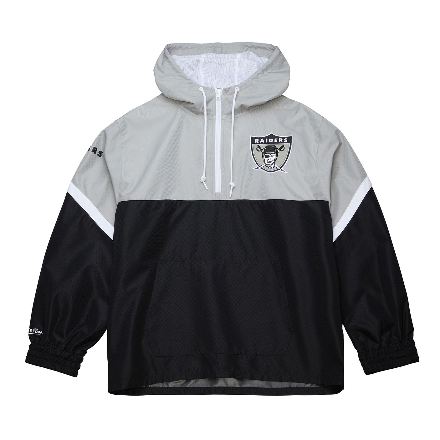 Raiders 2025 Mitchell & Ness Men's NFL Tie Breaker Anorak Vintage Logo Lightweight Windbreaker