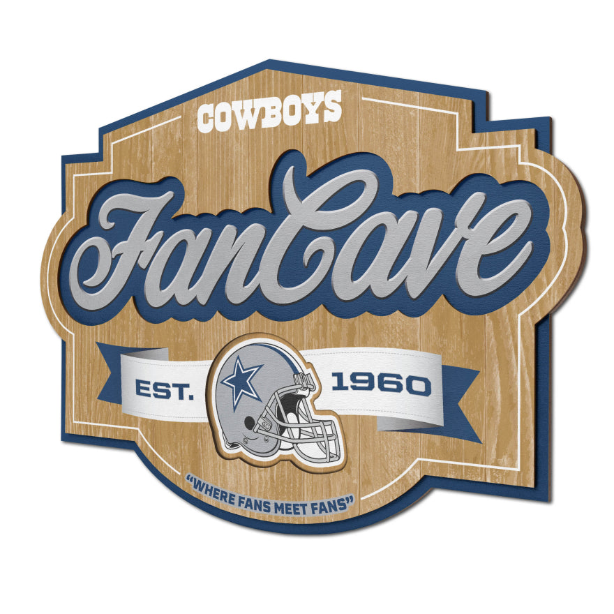 Cowboys 3D Fan Cave Wall Sign