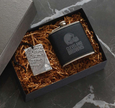 Browns Traveler Flask & Bag Tag Gift Set Pro Football Hall of Fame