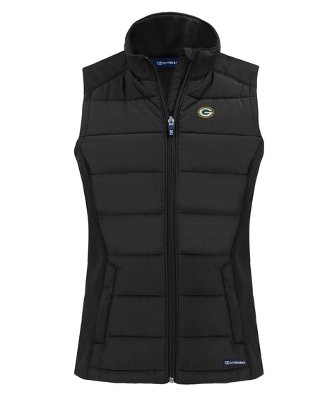Packers Cutter and Buck Women's Evoke Eco Hybrid Vest