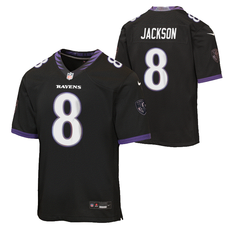 Ravens Lamar Jackson 2026 Youth Alternate Nike Game Jersey