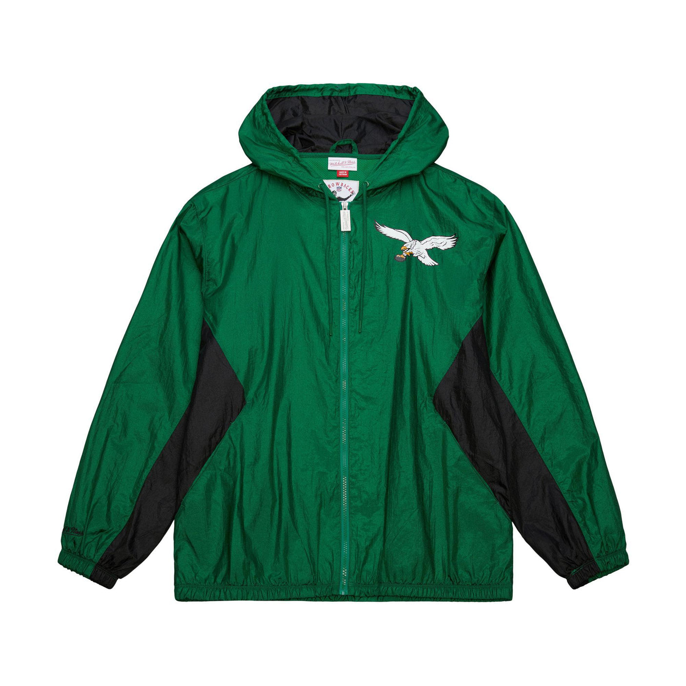 Eagles 2025 Mitchell & Ness Men's NFL Playmaker Full Zip Vintage Logo Windbreaker