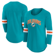 Dolphins Women's Fanatics First Team Arch 3/4 Sleeve T-Shirt