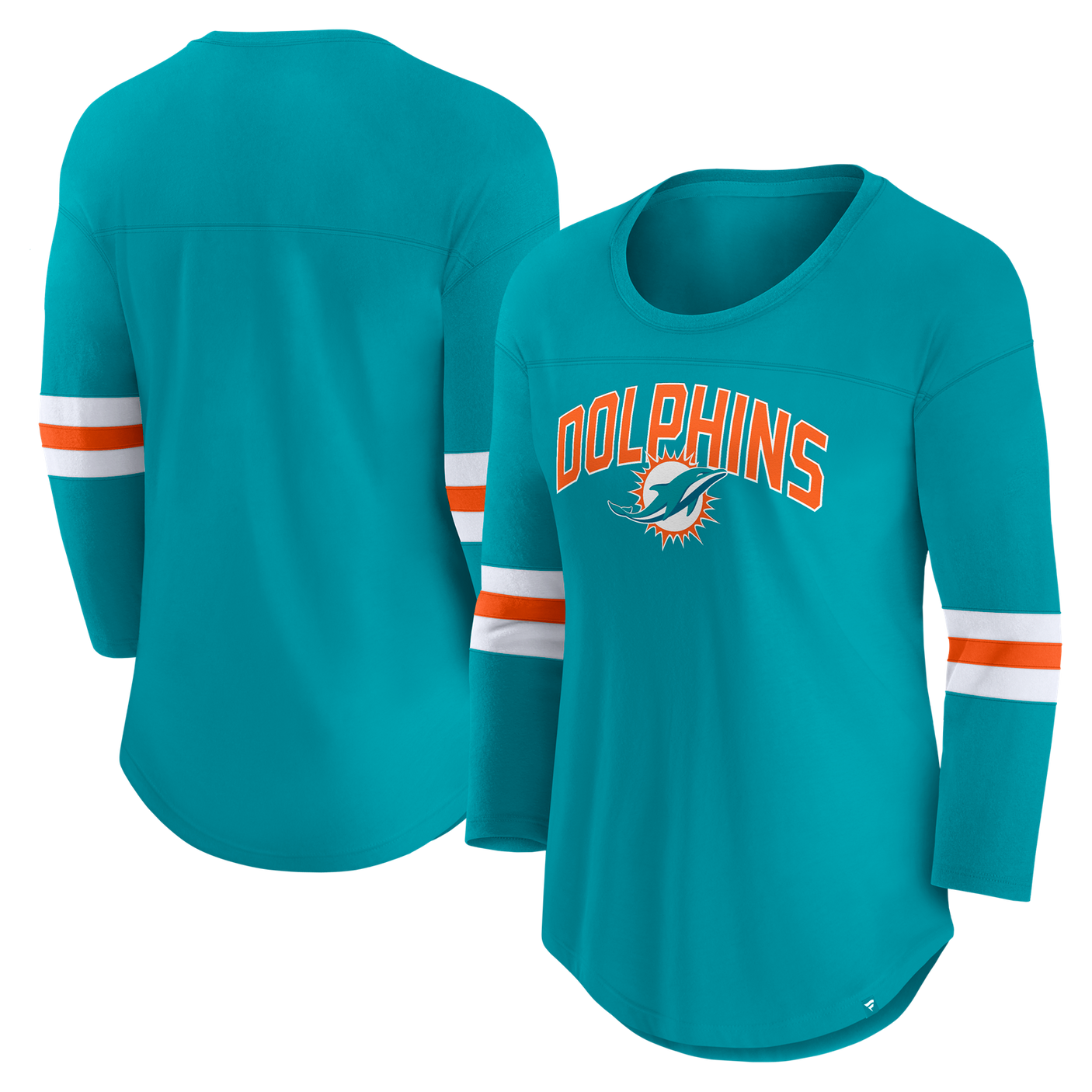 Dolphins Women's Fanatics First Team Arch 3/4 Sleeve T-Shirt