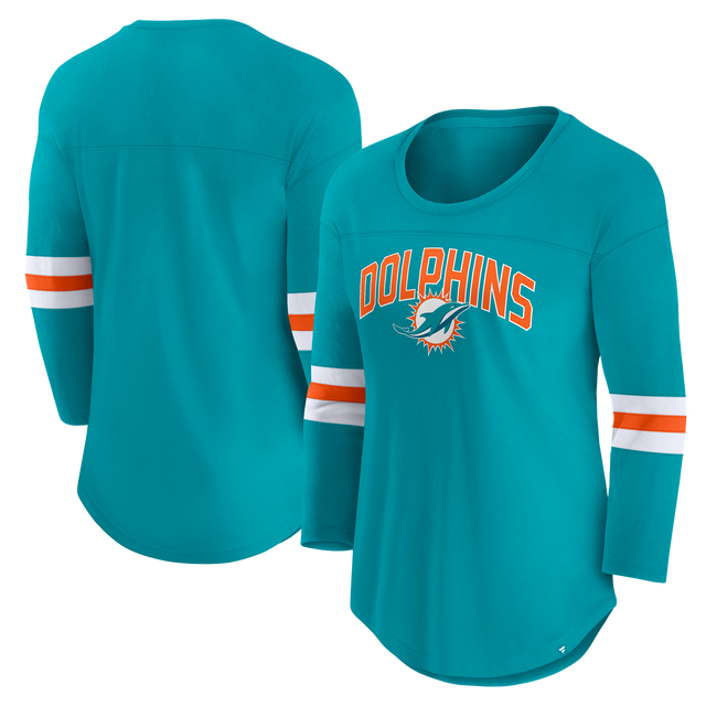 Dolphins Women's Fanatics First Team Arch 3/4 Sleeve T-Shirt