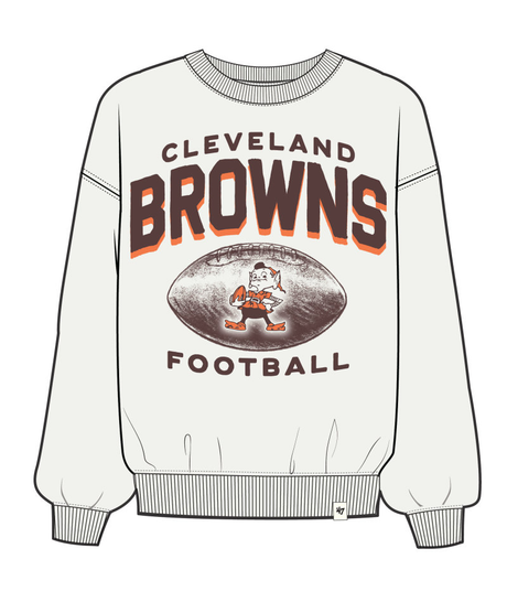 Browns 2025 '47 Brand Women's Arch Cloud Oversized Crewneck