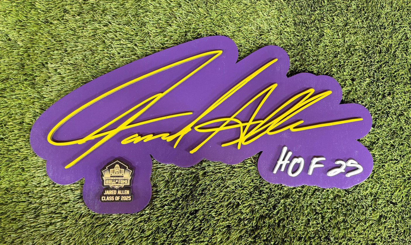 Vikings Jared Allen Class of 2025 3D Signature Color Wall Sign - DS