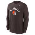 Browns 2026 Nike Men's Club Fleece Pullover Crewneck Pro Football Hall of Fame