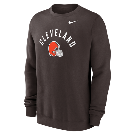 Browns 2026 Nike Men's Club Fleece Pullover Crewneck Pro Football Hall of Fame