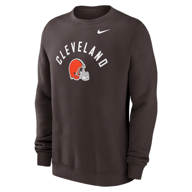 Browns 2026 Nike Men's Club Fleece Pullover Crewneck Pro Football Hall of Fame