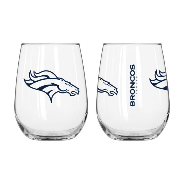 Broncos Curved Beverage Glass