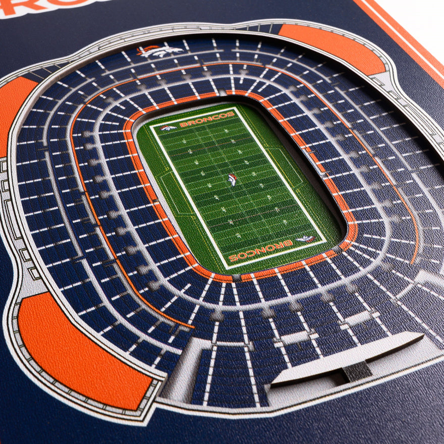 Broncos 8" x 32" 3D Stadiumview Banner